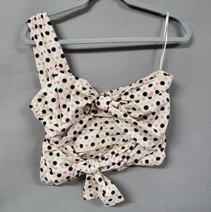 Anthropologie Maeve Womens Bow Tie One Shoulder Tank Elastic Back Size 10